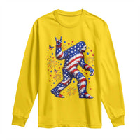 Funny Patriotic Bigfoot Long Sleeve Shirt 4th Of July Freedom