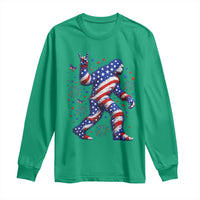 Funny Patriotic Bigfoot Long Sleeve Shirt 4th Of July Freedom