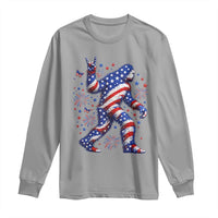Funny Patriotic Bigfoot Long Sleeve Shirt 4th Of July Freedom