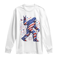 Funny Patriotic Bigfoot Long Sleeve Shirt 4th Of July Freedom