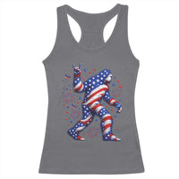 Funny Patriotic Bigfoot Racerback Tank Top 4th Of July Freedom