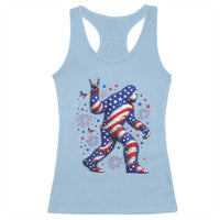Funny Patriotic Bigfoot Racerback Tank Top 4th Of July Freedom