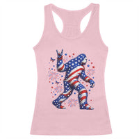Funny Patriotic Bigfoot Racerback Tank Top 4th Of July Freedom