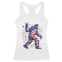 Funny Patriotic Bigfoot Racerback Tank Top 4th Of July Freedom