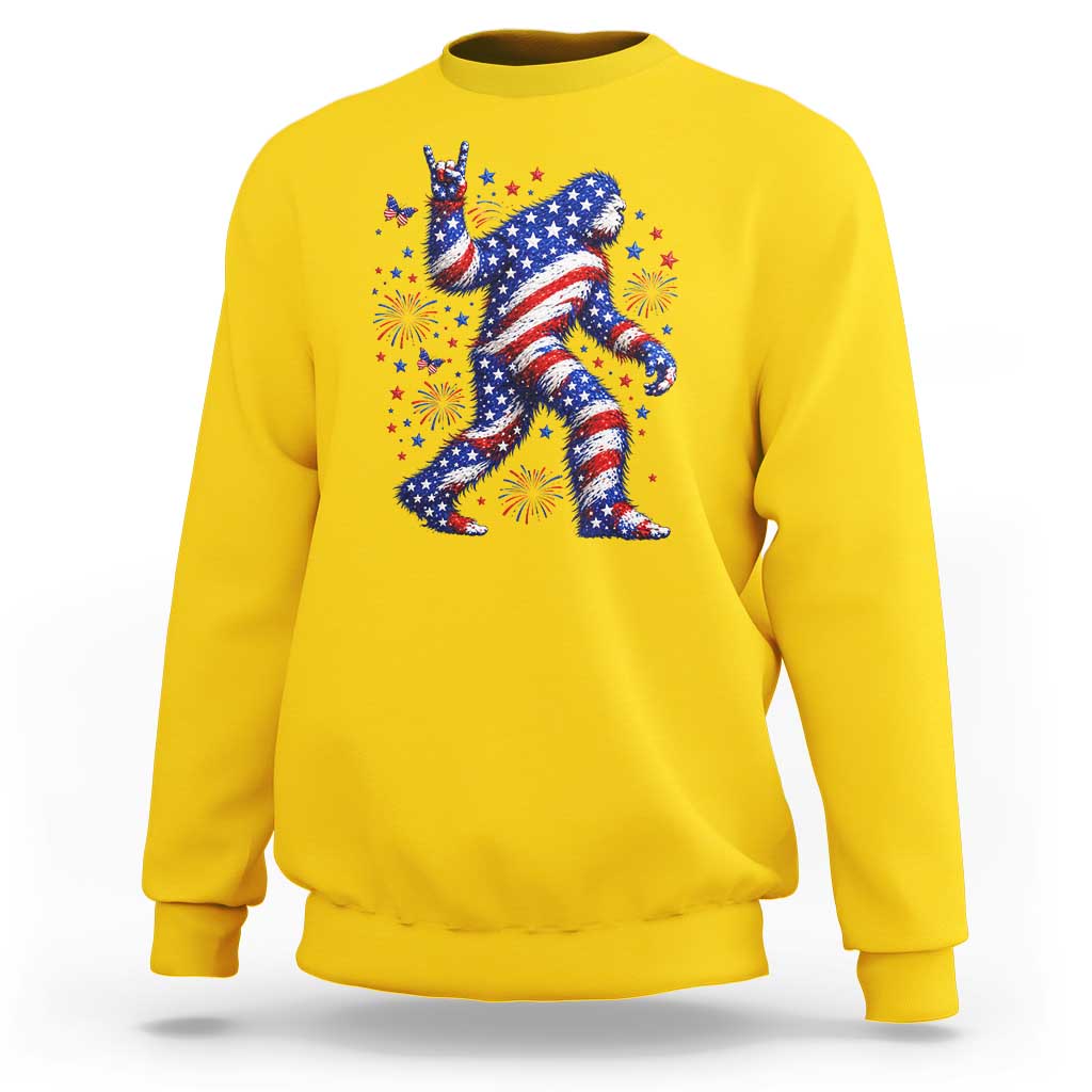 Funny Patriotic Bigfoot Sweatshirt 4th Of July Freedom