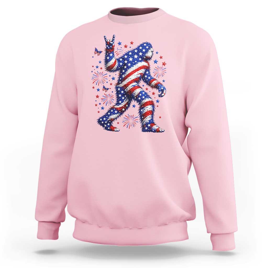 Funny Patriotic Bigfoot Sweatshirt 4th Of July Freedom