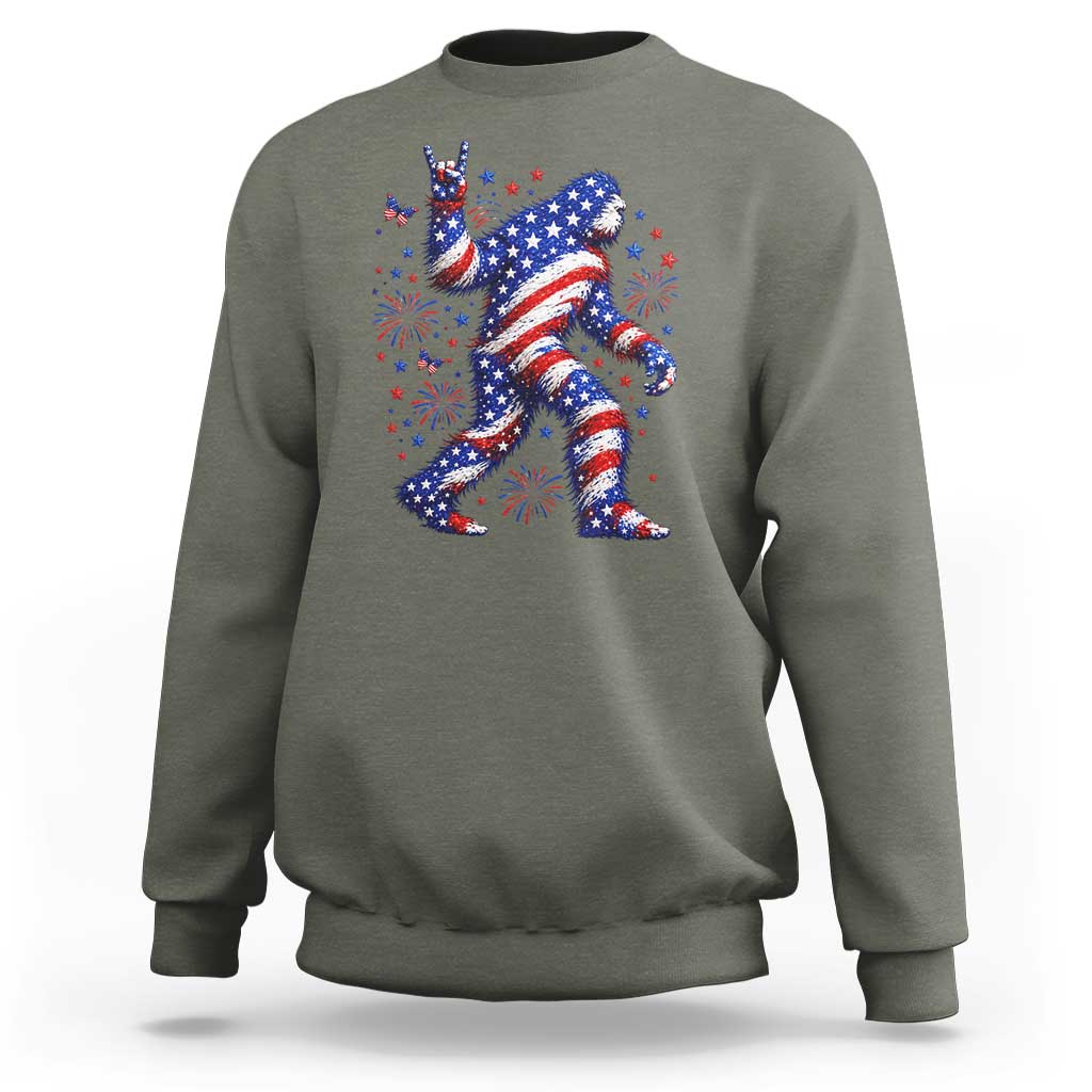 Funny Patriotic Bigfoot Sweatshirt 4th Of July Freedom