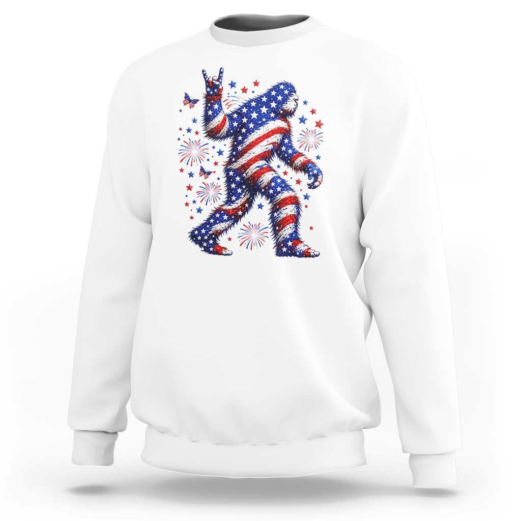Funny Patriotic Bigfoot Sweatshirt 4th Of July Freedom