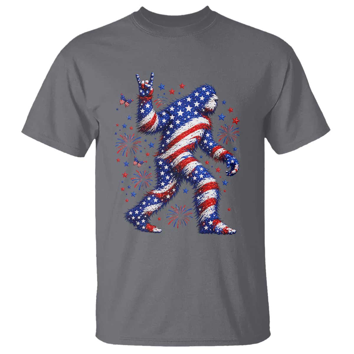 Funny Patriotic Bigfoot T Shirt 4th Of July Freedom