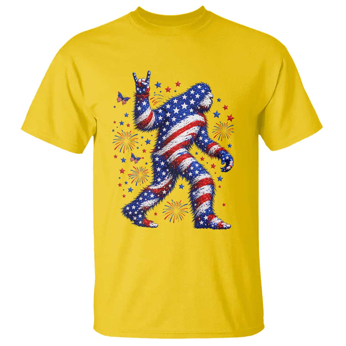 Funny Patriotic Bigfoot T Shirt 4th Of July Freedom