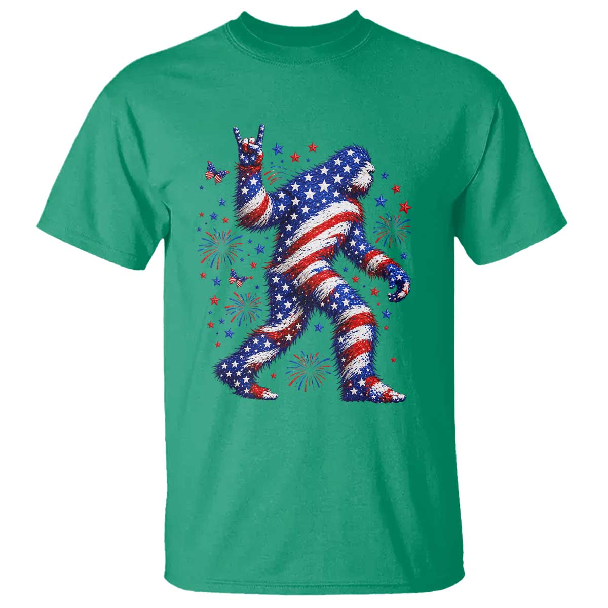 Funny Patriotic Bigfoot T Shirt 4th Of July Freedom