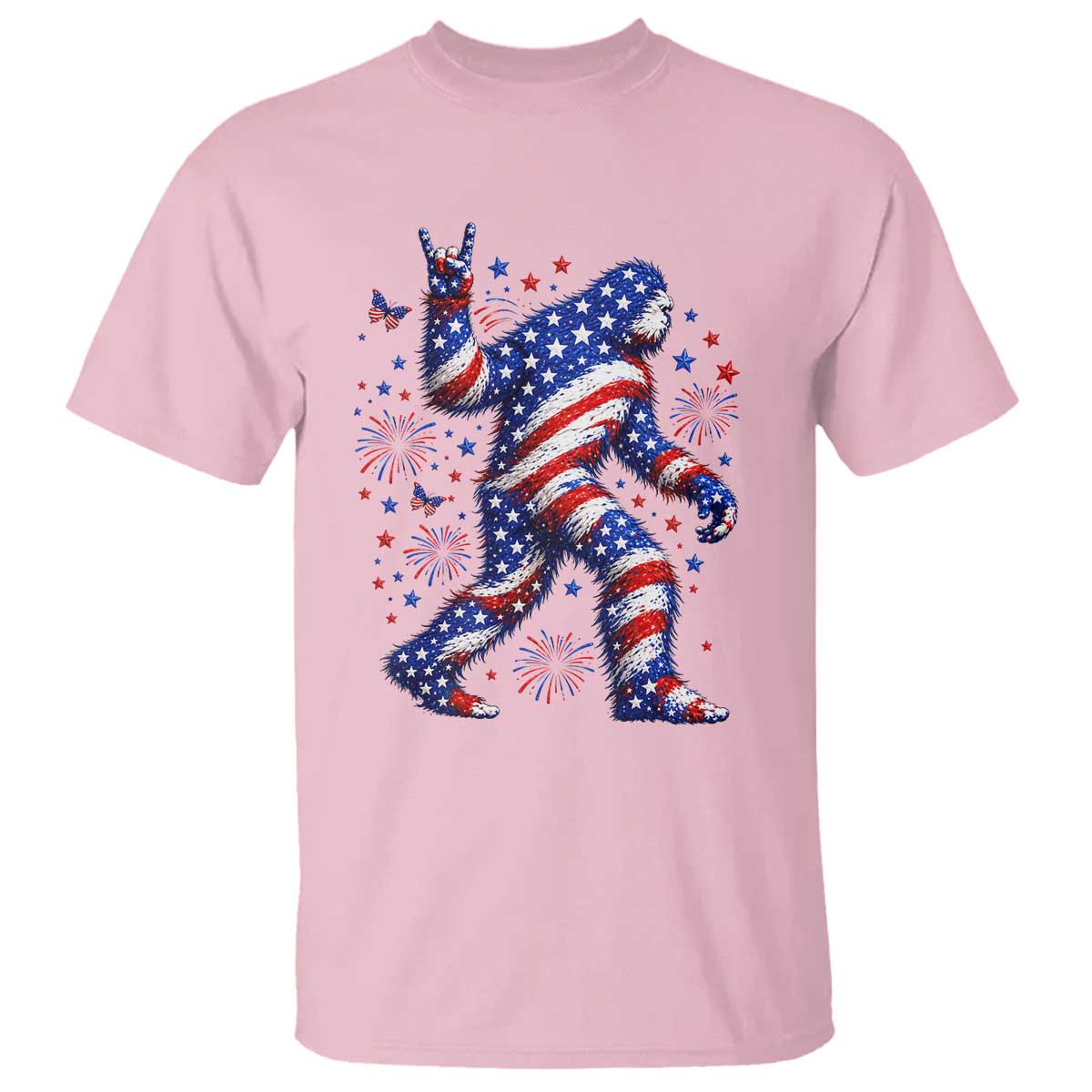 Funny Patriotic Bigfoot T Shirt 4th Of July Freedom