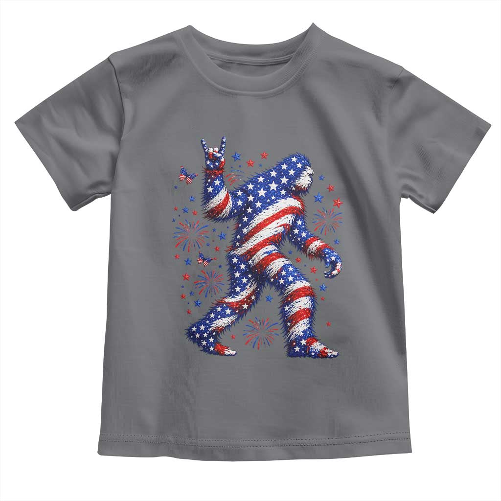 Funny Patriotic Bigfoot Toddler T Shirt 4th Of July Freedom