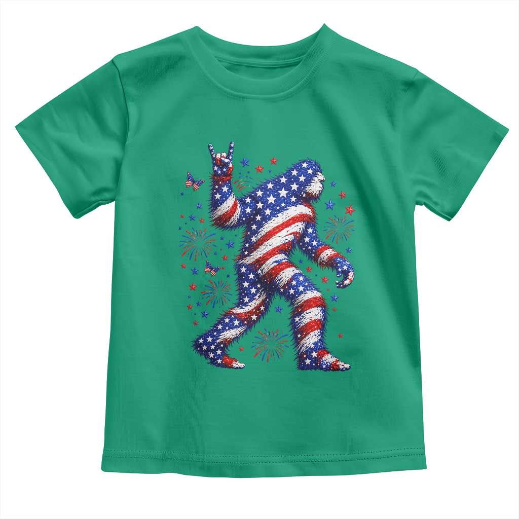 Funny Patriotic Bigfoot Toddler T Shirt 4th Of July Freedom