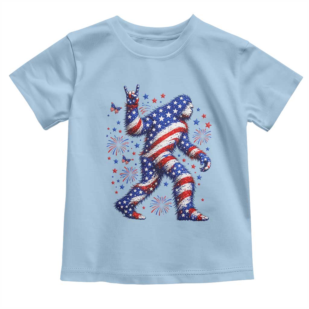 Funny Patriotic Bigfoot Toddler T Shirt 4th Of July Freedom