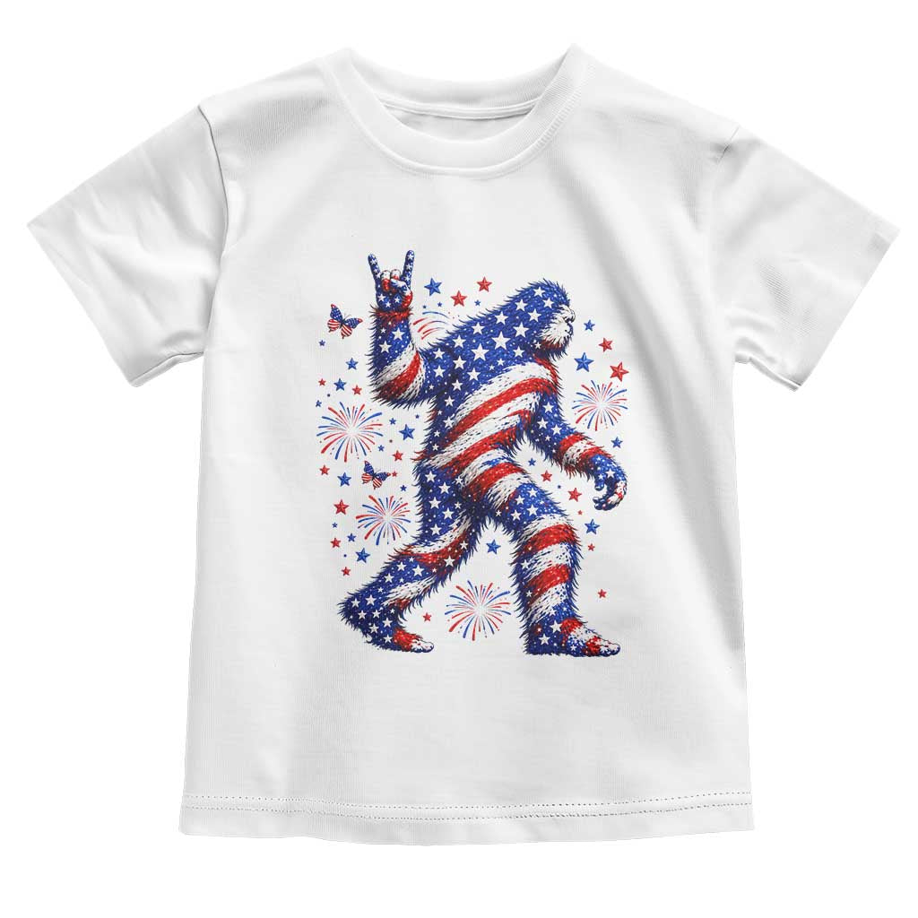 Funny Patriotic Bigfoot Toddler T Shirt 4th Of July Freedom