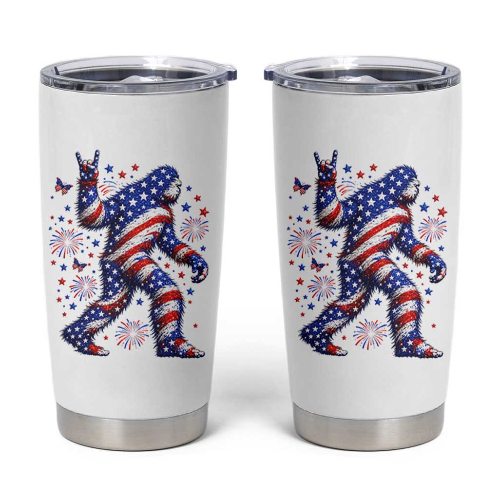 Funny Patriotic Bigfoot Tumbler Cup 4th Of July Freedom