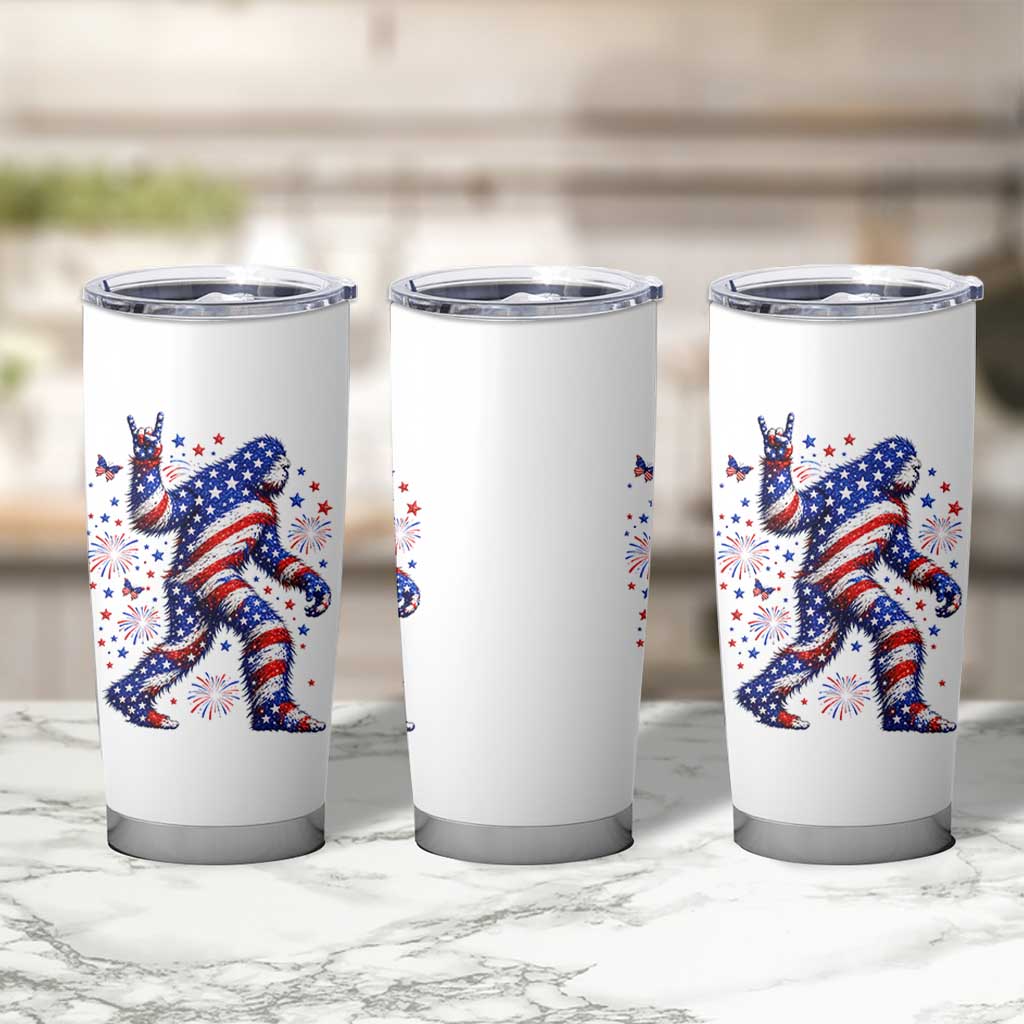 Funny Patriotic Bigfoot Tumbler Cup 4th Of July Freedom