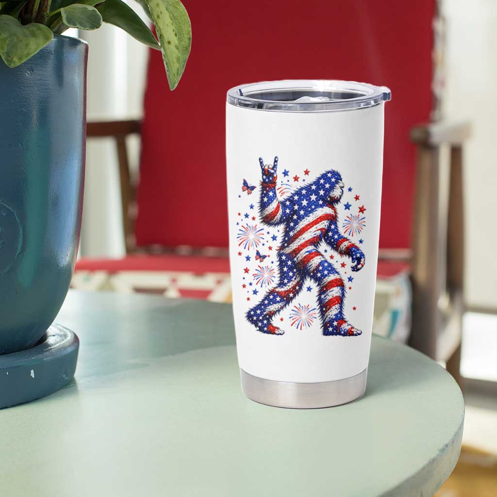 Funny Patriotic Bigfoot Tumbler Cup 4th Of July Freedom
