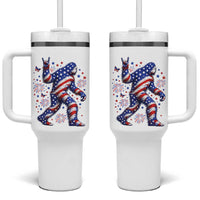 Funny Patriotic Bigfoot Tumbler With Handle 4th Of July Freedom
