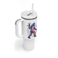 Funny Patriotic Bigfoot Tumbler With Handle 4th Of July Freedom