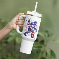 Funny Patriotic Bigfoot Tumbler With Handle 4th Of July Freedom