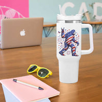 Funny Patriotic Bigfoot Tumbler With Handle 4th Of July Freedom