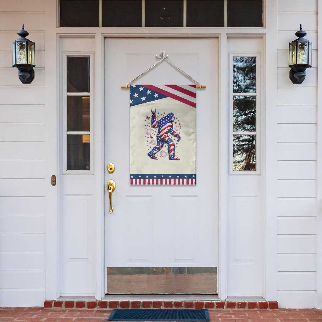 Funny Patriotic Bigfoot Patriotic Garden Flag 4th Of July Freedom