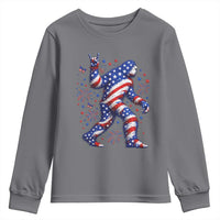 Funny Patriotic Bigfoot Youth Sweatshirt 4th Of July Freedom
