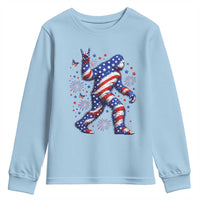 Funny Patriotic Bigfoot Youth Sweatshirt 4th Of July Freedom