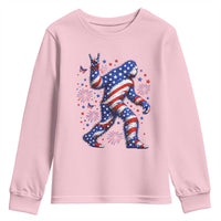 Funny Patriotic Bigfoot Youth Sweatshirt 4th Of July Freedom