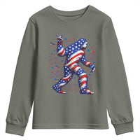 Funny Patriotic Bigfoot Youth Sweatshirt 4th Of July Freedom