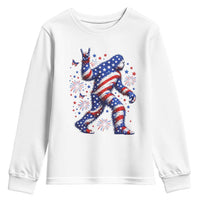 Funny Patriotic Bigfoot Youth Sweatshirt 4th Of July Freedom