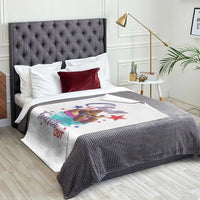 Funny Bigfoot 4th Of July Throw Blanket Chill The Fourth Out