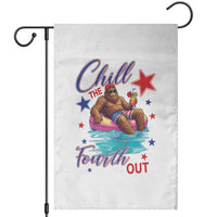 Funny Bigfoot 4th Of July Garden Flag Chill The Fourth Out