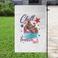 Funny Bigfoot 4th Of July Garden Flag Chill The Fourth Out