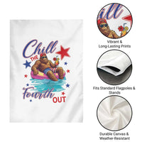 Funny Bigfoot 4th Of July Garden Flag Chill The Fourth Out