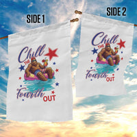 Funny Bigfoot 4th Of July Garden Flag Chill The Fourth Out