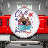 Funny Bigfoot 4th Of July Spare Tire Cover Chill The Fourth Out