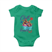 Funny Bigfoot 4th Of July Baby Onesie Chill The Fourth Out