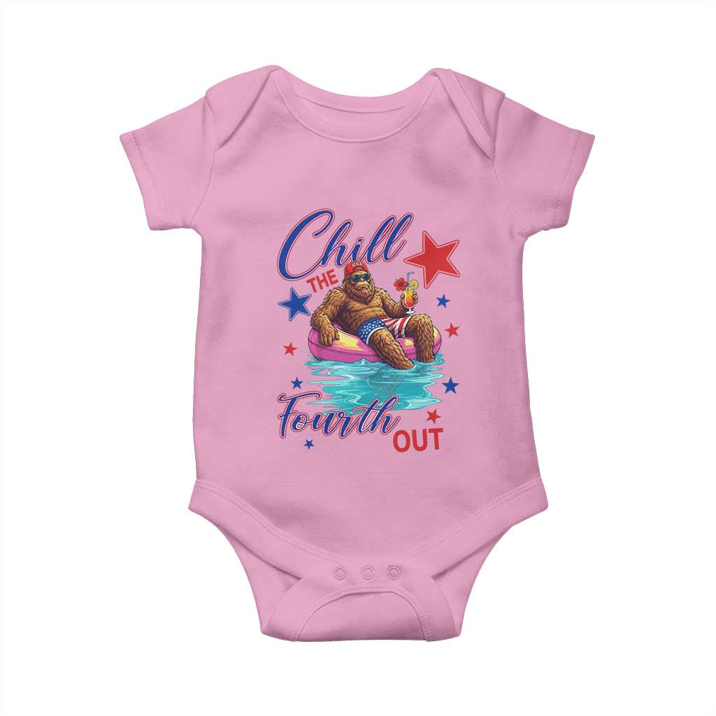 Funny Bigfoot 4th Of July Baby Onesie Chill The Fourth Out