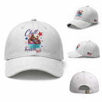 Funny Bigfoot 4th Of July Baseball Cap Chill The Fourth Out