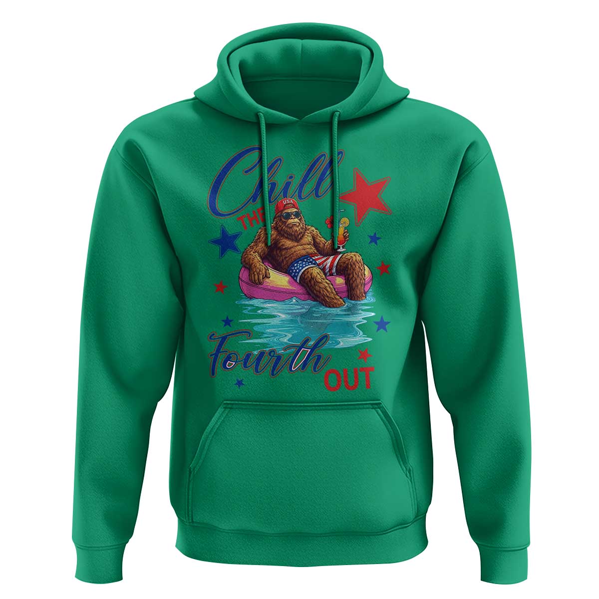 Funny Bigfoot 4th Of July Hoodie Chill The Fourth Out
