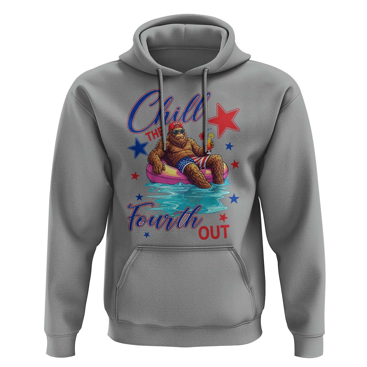 Funny Bigfoot 4th Of July Hoodie Chill The Fourth Out