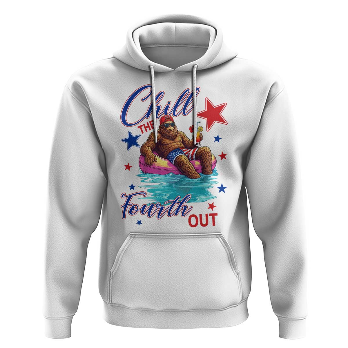 Funny Bigfoot 4th Of July Hoodie Chill The Fourth Out