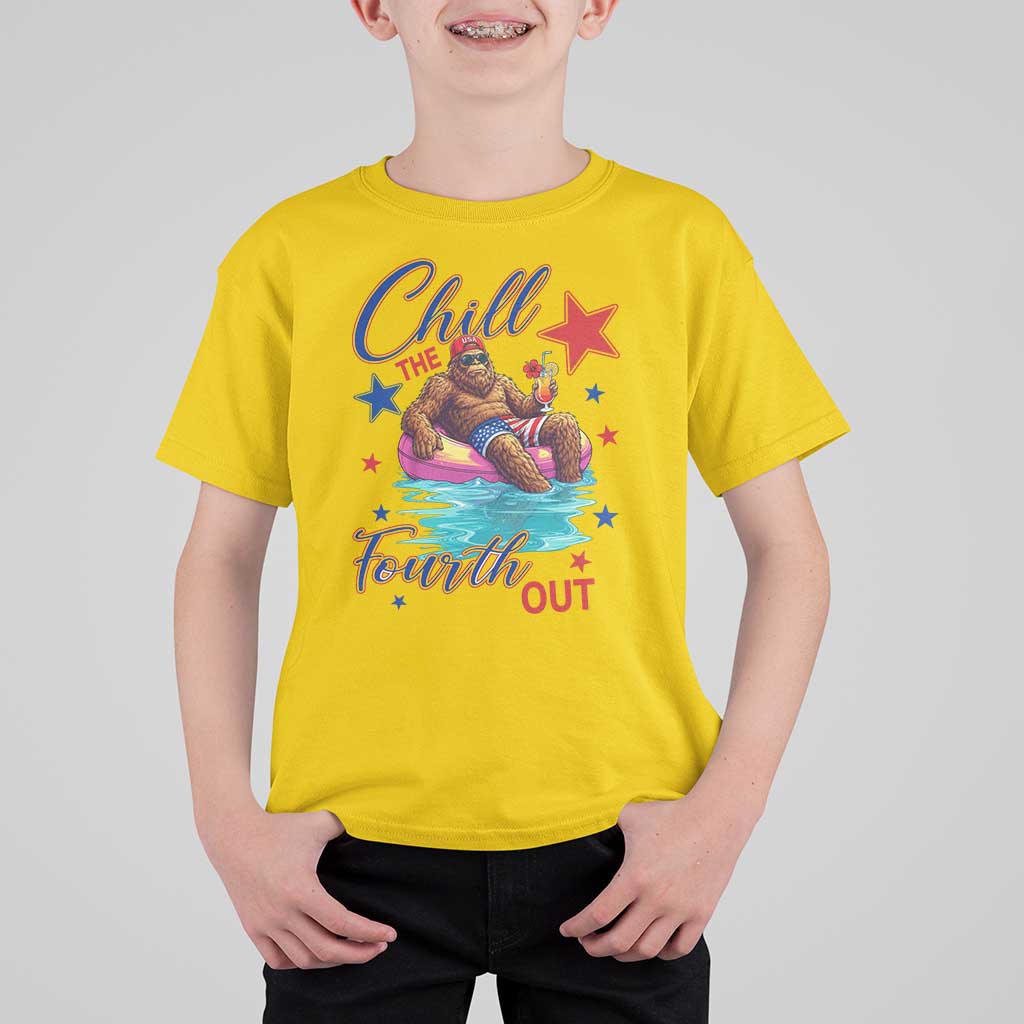 Funny Bigfoot 4th Of July T Shirt For Kid Chill The Fourth Out