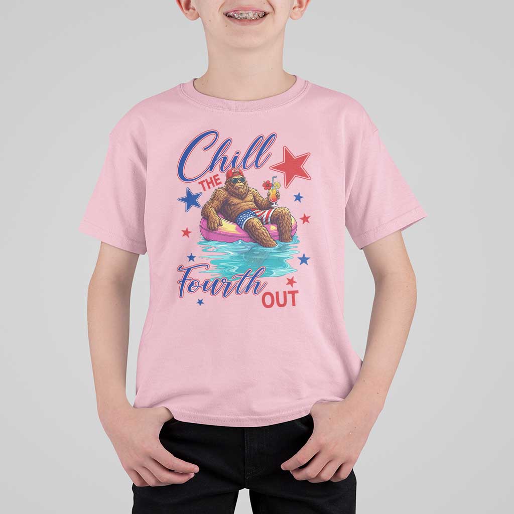 Funny Bigfoot 4th Of July T Shirt For Kid Chill The Fourth Out