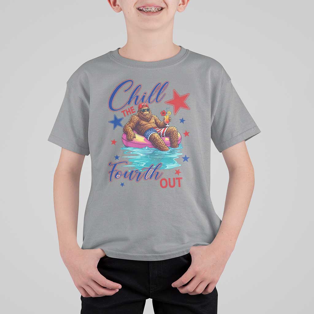 Funny Bigfoot 4th Of July T Shirt For Kid Chill The Fourth Out