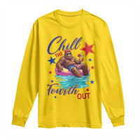 Funny Bigfoot 4th Of July Long Sleeve Shirt Chill The Fourth Out