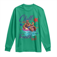 Funny Bigfoot 4th Of July Long Sleeve Shirt Chill The Fourth Out